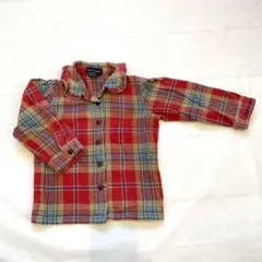ラルフローレン 18-24M 90 女の子 フリルシャツ チェック柄　長袖　秋冬
