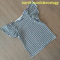 ✦earth music&ecology✦ フリル袖ボーダーTシャツ