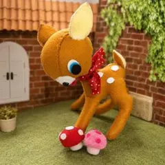 フェリシモ　昭和レトロマスコット　子鹿　バンビ　ぬいぐるみ　完成品　宇山あゆみ