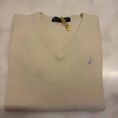 イーストボーイ　アイボリー Vネックニットセーター 11号クリーニング済み