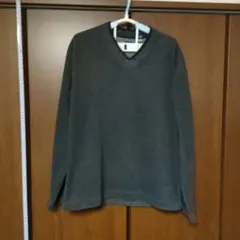 希少 90s OLD GAP Vネック フリース カットソー 濃灰 紺タグ M