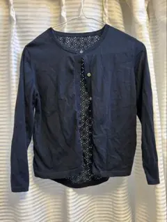 theory luxe ネイビー レースカーディガン 5〜7分丈 サイズ38 M