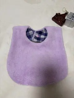 ハンドメイド　防水スタイ　パステルパープル