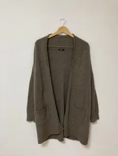 カーディガン ウール ブラウン