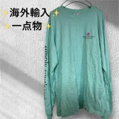 ✨海外輸入一点物✨メンズ　レディースミントグリーン長袖Tシャツ　カットソー