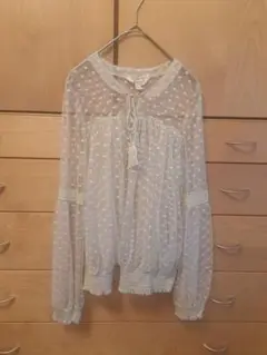 【未使用】DENIM & SUPPLY ドット柄ブラウス S