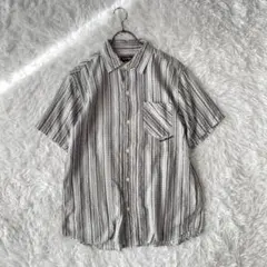 Town & Countryコットン100%✨半袖シャツ（L）ストライプ　胸ポケのサムネイル