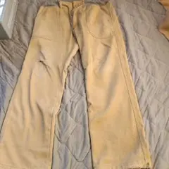ベージュ チノパン ウエストゴム付き