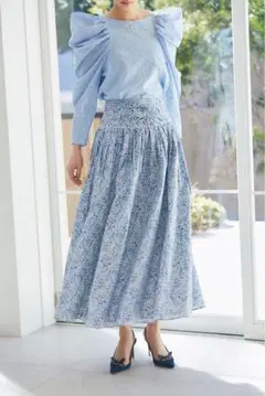 セブンテン リバティシャーリングティアードチュニック(グリーン)xs