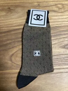 CHANEL ブラック ゴールド ソックス