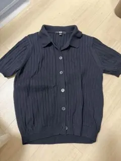 ユニクロ　リブポロカーディガン 半袖
