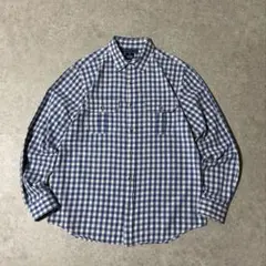 OLD NAVY 長袖シャツ ギンガムチェック柄 レギュラーカラー ブルー Lのサムネイル