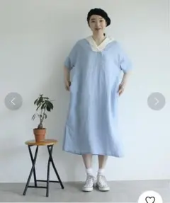 【PAR ICI】リネンスイングワッシャー 半袖ワンピースのサムネイル