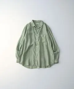 極美品】 porterclassic ロールアップシャツ Lサイズ グリーン - メルカリ