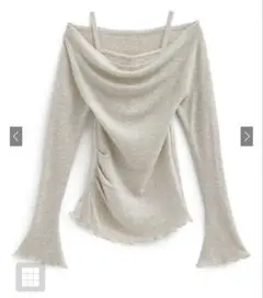 GRL レイヤード風オフショルニットトップス［ac2508］新品