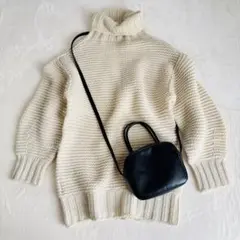 【美品】IENA ニット ハイネック ローゲージ ホワイト 白 ウール 日本製