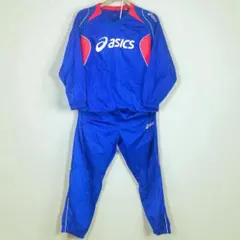 asics ピステ上下セット 青・赤130cm ※記名あり