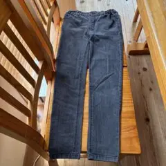 GLAZOSダークグレー スリムフィットパンツ 160cm