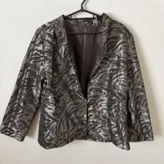 3 position カーキブラウン　光沢あり　大きいサイズ　薄手　ジャケット