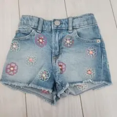 GAP 花柄刺繍デニムショートパンツ