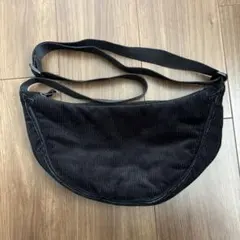 UNIQLO コーデュロイ ブラック ショルダーバッグ