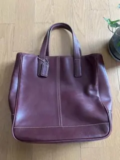 COACH バーガンディ レザートートバッグ