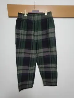 メルカリ市 特価 GU グリーン系チェック柄イージーパンツ