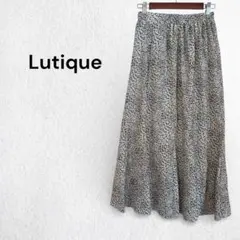 ルティークLutique レオパード柄 ロングスカートウエストゴム M 春