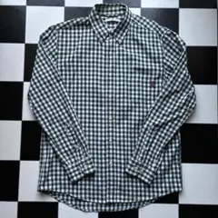 Edwin チェックシャツ グリーンxホワイト L