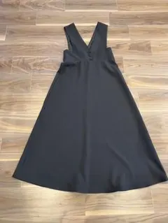 【値下げ】titivate ウエスト切り替えフレアジャンパースカートMチャコール