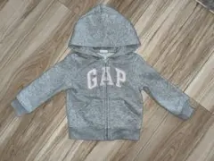GAP フード付きジップアップパーカー グレー