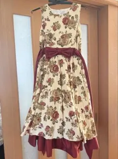 キャサリンコテージ　キッズドレス　赤　バラ　リボン　150cm