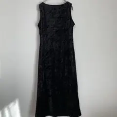 b*！様 【美品】クミキョクスィス（2）ロングワンピース＊ベロア＊ノースリーブ＊