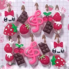 ネイルチップ 量産型 地雷系 平成女児 現品 ピンク 赤 チョコ いちご 11