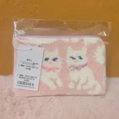 LOVERARY BY FEILER モフモフネコチャン L字ポーチ　ピンクのサムネイル