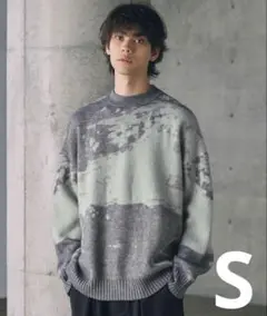 CTHY 即完売品 ルーズシルエットモヘアライクジャガードモックネックニット