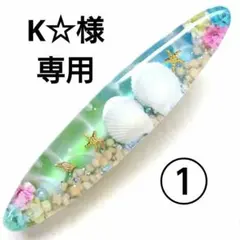 ヘアクリップ レジン 細長オーバル ゆめかわマリン かすみ草と貝殻