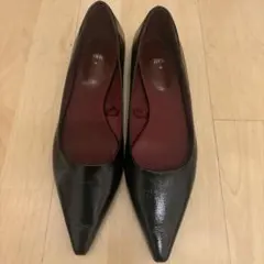ZARA ポインテッドトゥ パンプス ブラック 38 黒