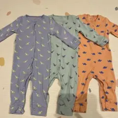 NEXT 恐竜柄ロンパース 3枚セット 6-9ヶ月