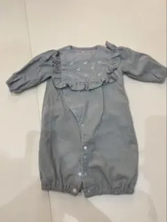 バースデー　オーガニックコットン グレー ロンパース 50-70