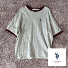 ユーエスポロアッスン レディース F グレー ワンポイント半袖リンガーTシャツ⭐︎のサムネイル