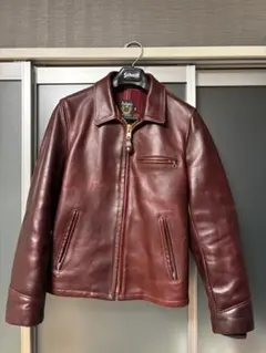 Schott 6103US USA製 レザーライダース 40 赤