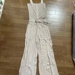 ミコアメリ ベージュ サロペット ニット素材 オールインワン