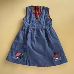 ファミリア リバーシブル ワンピース チェック 120