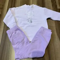 ユニクロ　薄紫色フリースパジャマ上下セット
