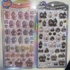 【正規品】モンチッチ　うるちゅるポップシール　カラフル　黒白