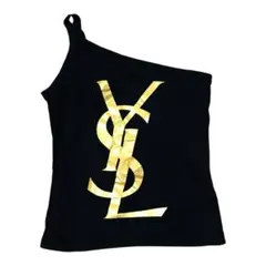 YSL イヴサンローラン　ワンショルダータンクトップ　デカロゴ　イタリア製のサムネイル