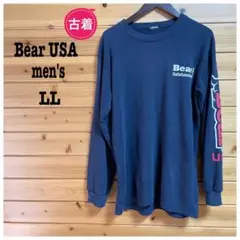古着 Bear USA men's スウェット ビッグロゴ 長袖 黒 LLのサムネイル