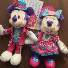 ミッキーとミニー　ぬいぐるみバッジ　2体セット