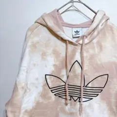 adidas タイダイ柄 フード付きパーカー トレーナー トップス ピンク